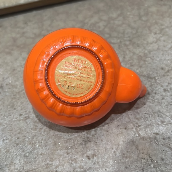 Vintage Accents Vintage Orange Avon Teapot Style Bath Oil Jar Retro